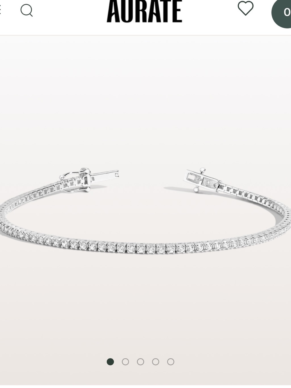 Aurate Petite White Sapphire Tennis Bracelet — Silver 3ct lab grown 7inches
